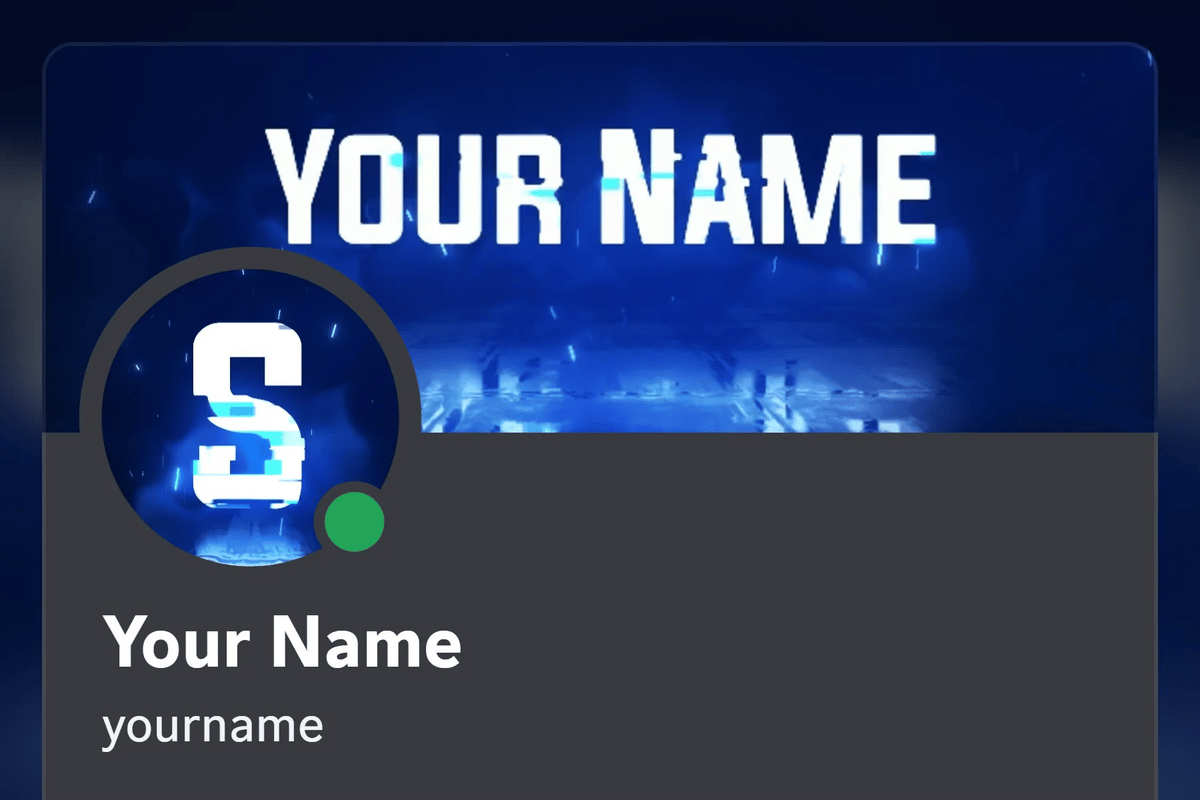 Animated Glitch Discord profile banner with the matching PFP, shown on a Discord profile