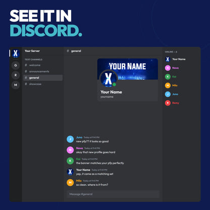 Glitch Discord bundle shown in a Discord server with the matching server icon and profile