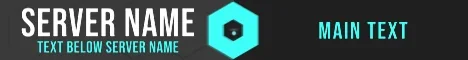 Hyped animated Minecraft server banner, cyan
