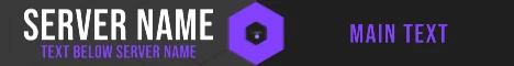 Hyped animated Minecraft server banner, purple
