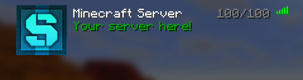 Icy Minecraft server icon, cyan, shown in the multiplayer server list