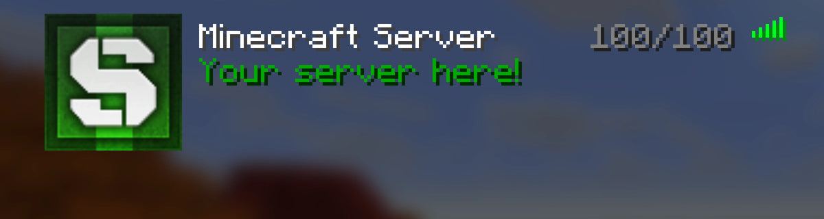 Icy Minecraft server icon, green, shown in the multiplayer server list