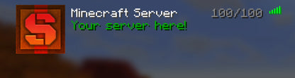 Icy Minecraft server icon, orange, shown in the multiplayer server list