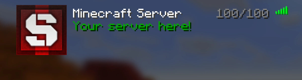 Icy Minecraft server icon, red, shown in the multiplayer server list