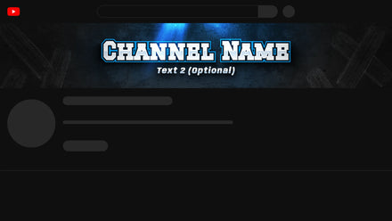 Juggernaut YouTube channel banner, blue, shown on a YouTube channel page