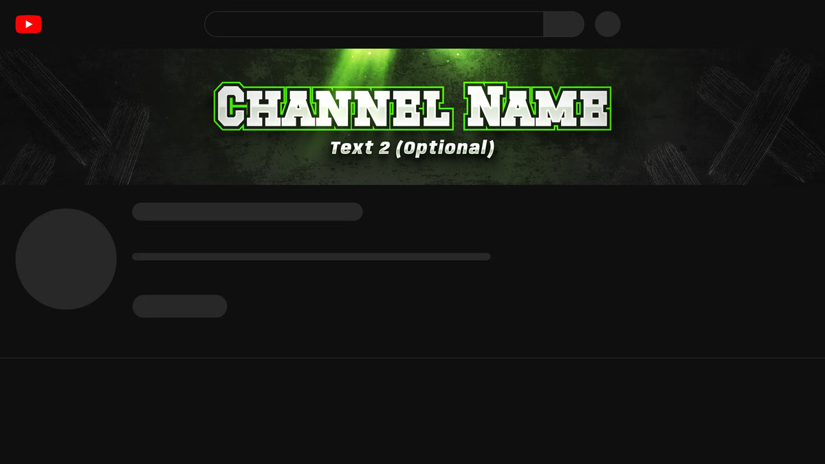 Juggernaut YouTube channel banner, green, shown on a YouTube channel page