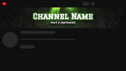 Juggernaut YouTube channel banner, green, shown on a YouTube channel page