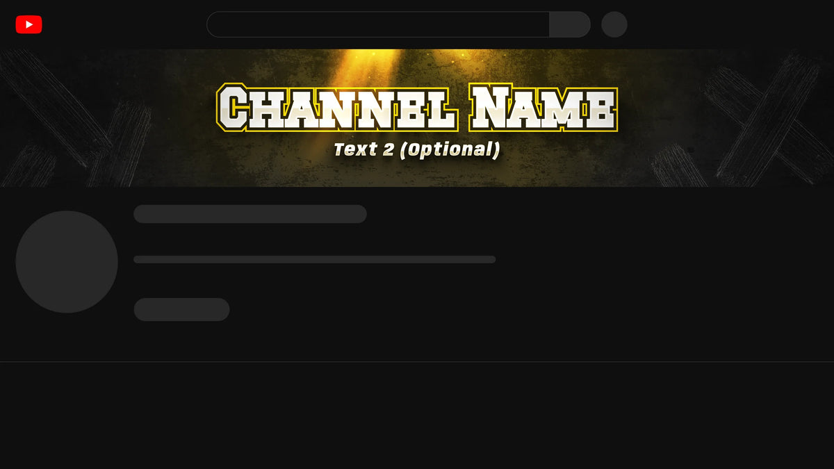 Juggernaut YouTube channel banner, yellow, shown on a YouTube channel page