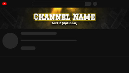 Juggernaut YouTube channel banner, yellow, shown on a YouTube channel page