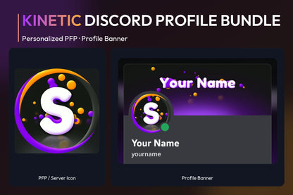 Kinetic Discord Profile Bundle with matching personalized PFP and server icon and profile banner
