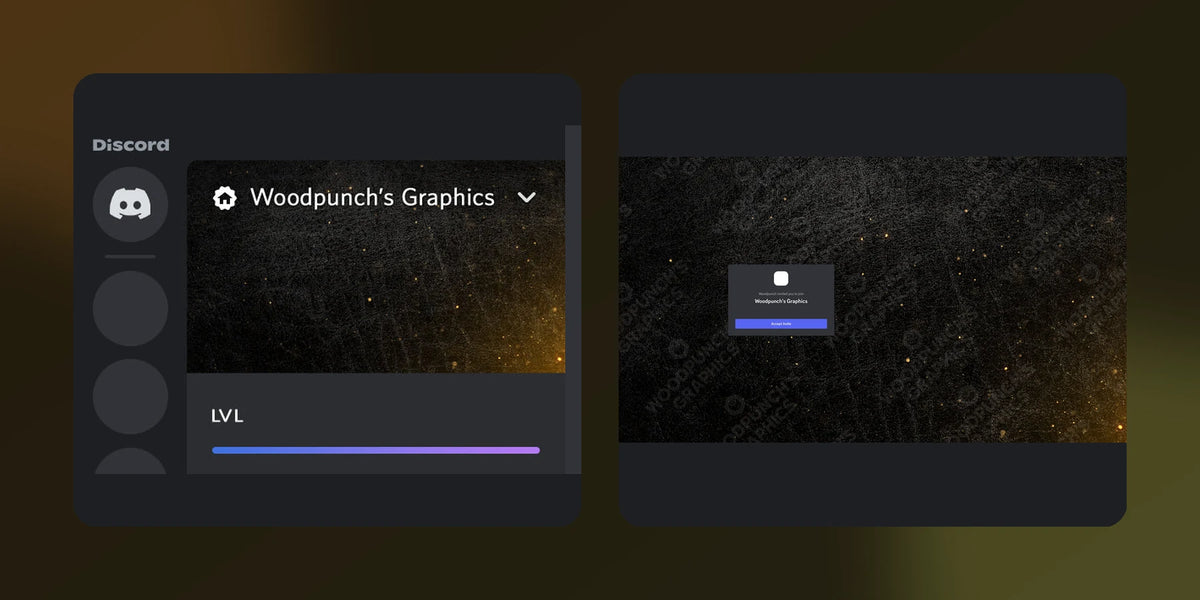 Matching Luster Discord server banner and invite background displayed side by side