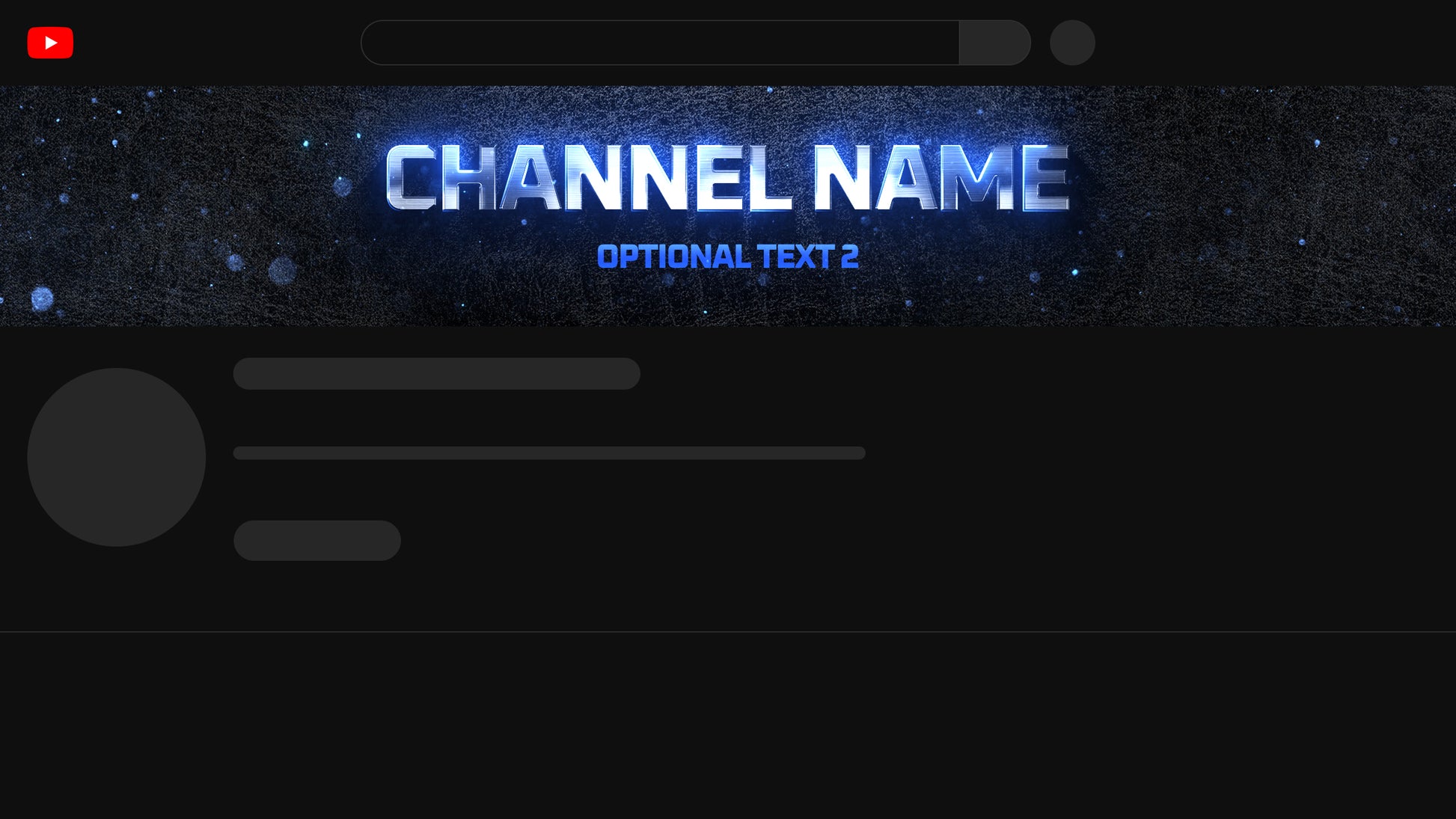 banner de canal de YouTube Azul