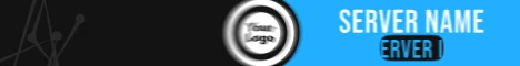 Mega Sword Add Your Own Logo animated Minecraft server banner, blue