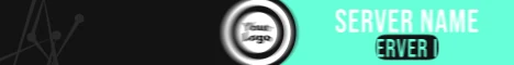 Mega Sword Add Your Own Logo animated Minecraft server banner, cyan