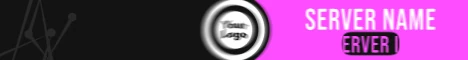Mega Sword Add Your Own Logo animated Minecraft server banner, pink