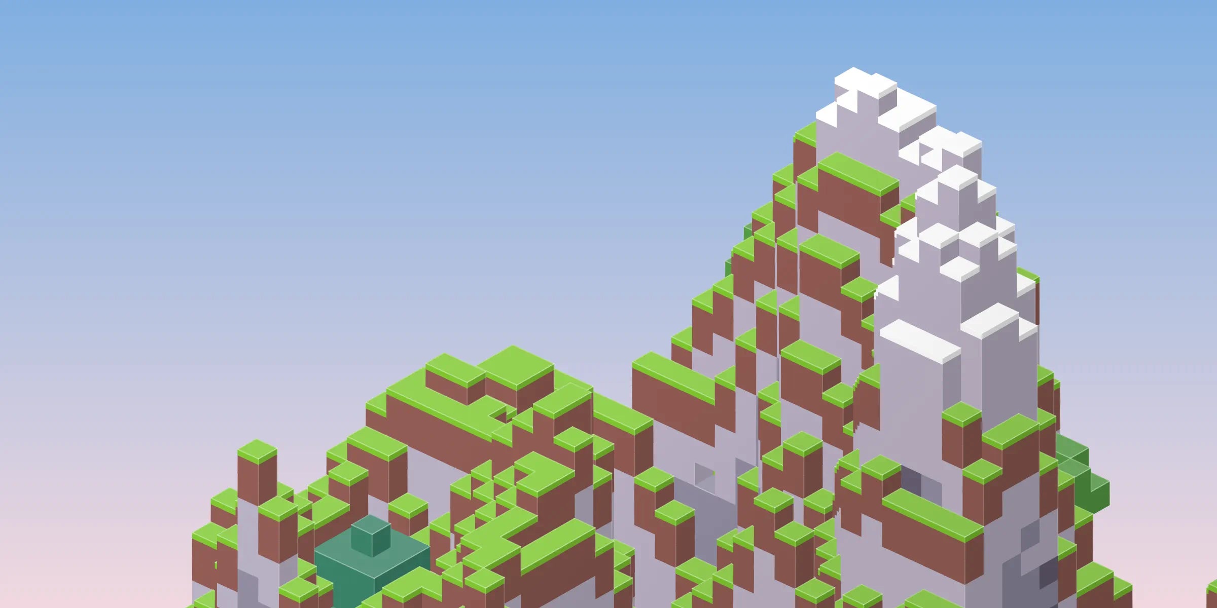 Minecraft mountain sky collection page hero background