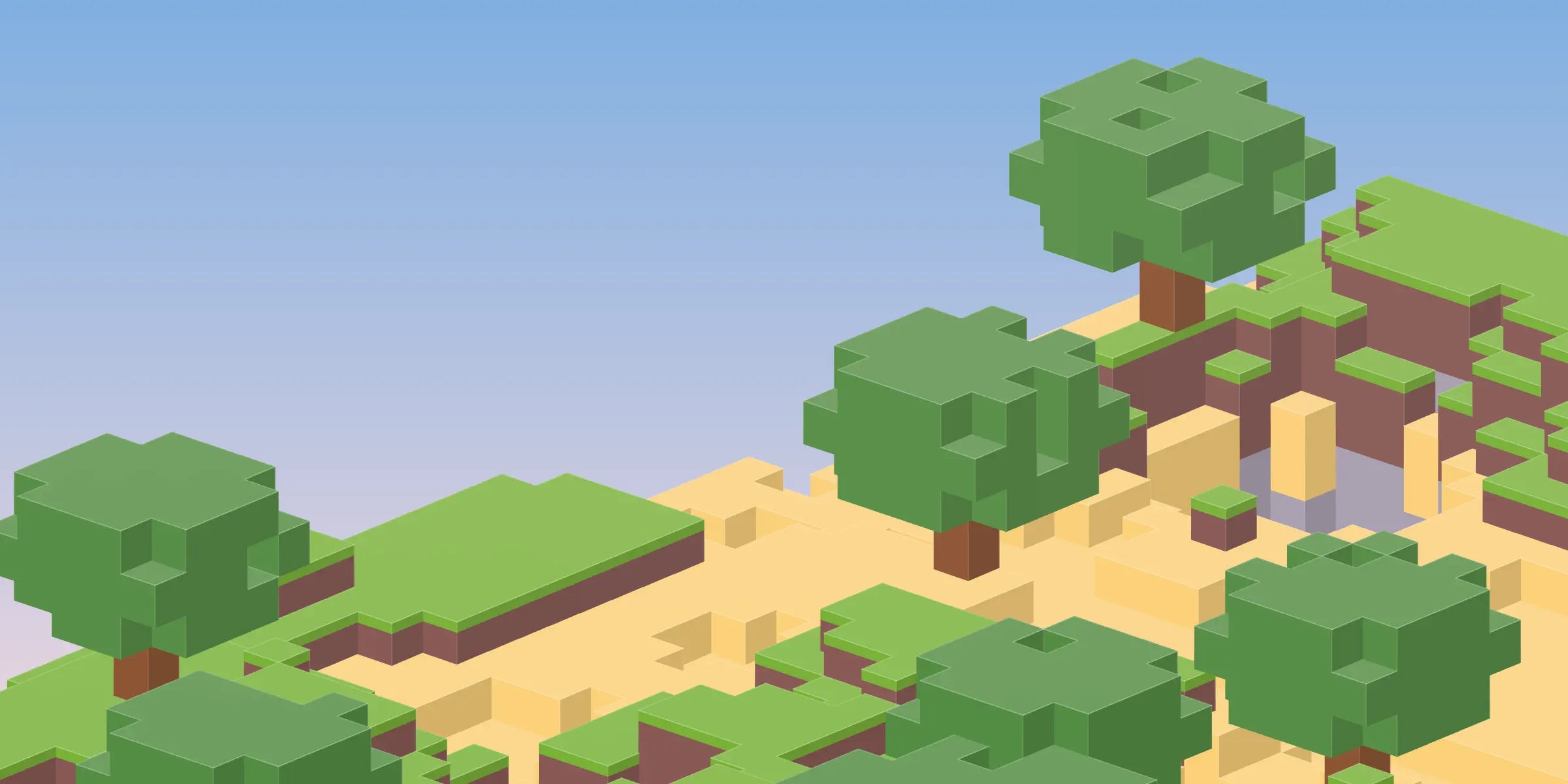 Minecraft sunlit forest collection page hero background