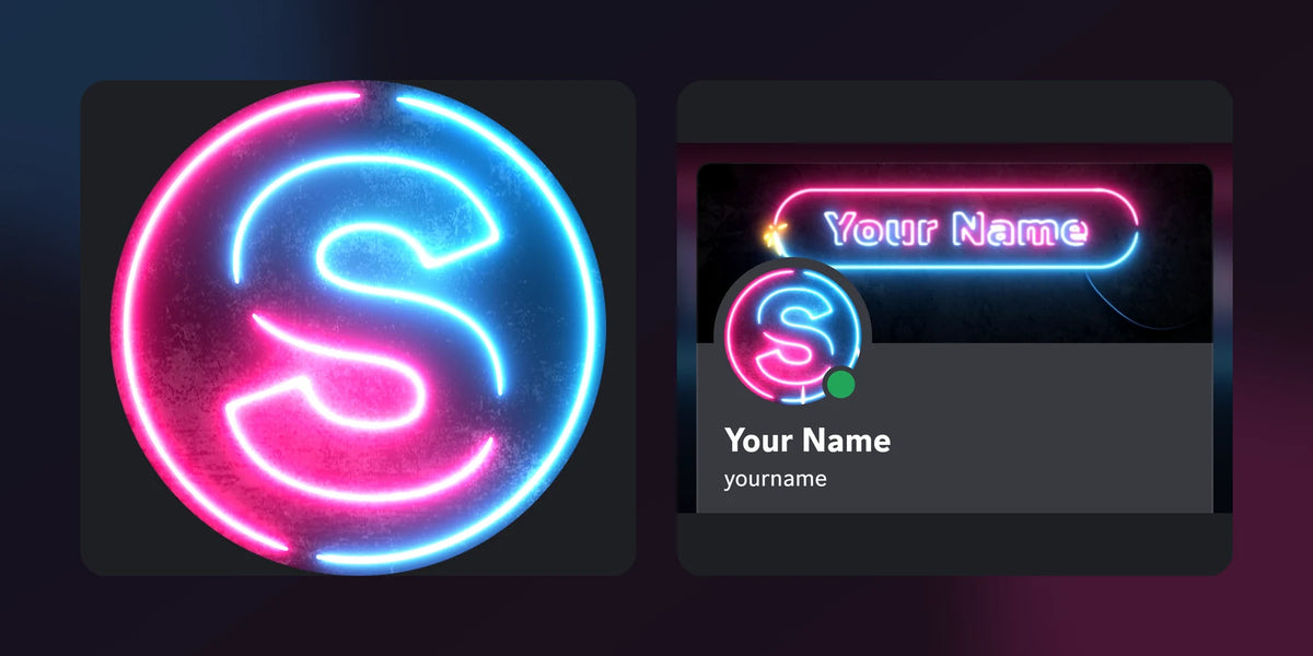 Matching Neon Discord PFP and profile banner displayed side by side