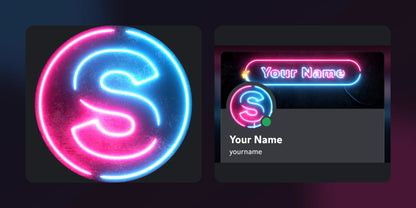 Matching Neon Discord PFP and profile banner displayed side by side