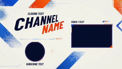 Overdrive gaming YouTube end screen template – Classic Orange and Blue – 1 video