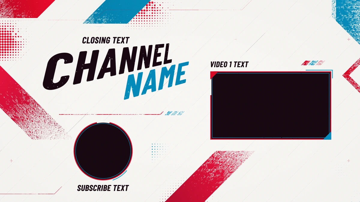 Overdrive gaming YouTube end screen template – Crimson and Ice – 1 video