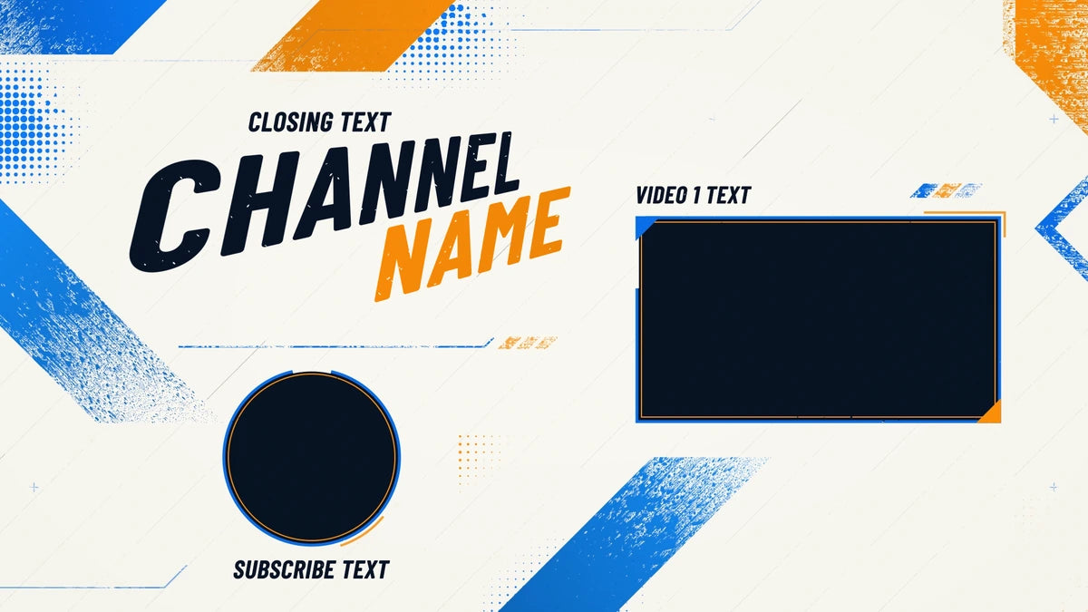 Overdrive gaming YouTube end screen template – Light Blue and Amber – 1 video
