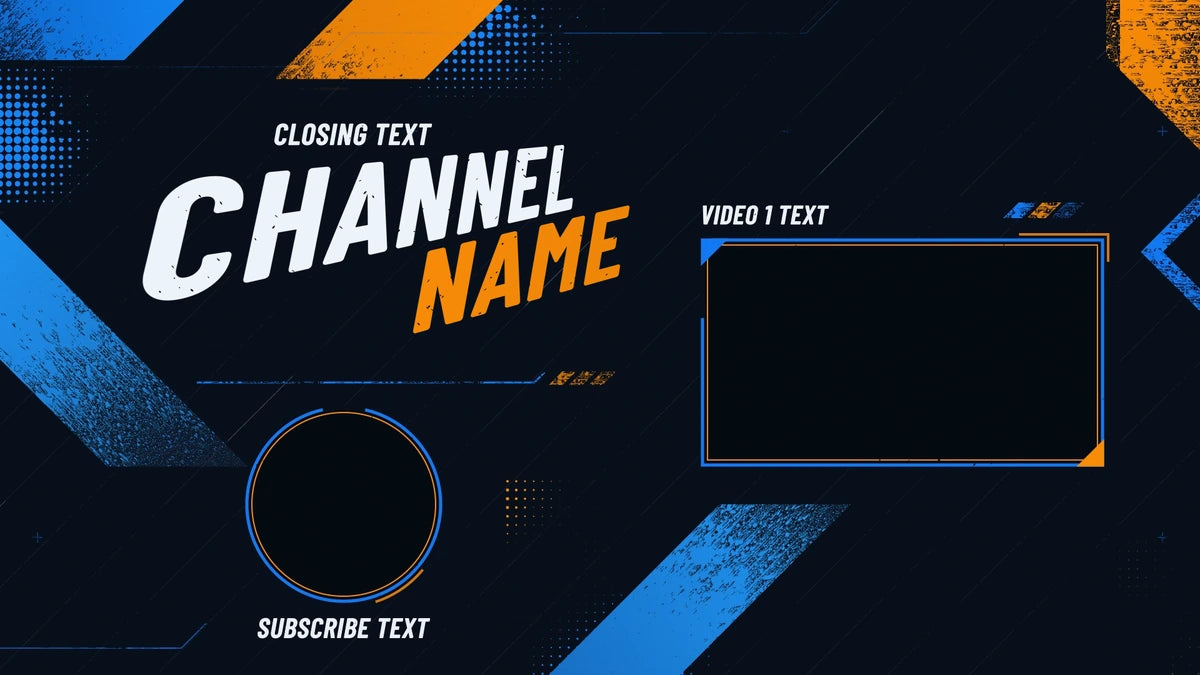 Overdrive gaming YouTube end screen template – Midnight and Amber – 1 video