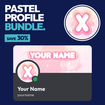 Pastel Discord Profile Bundle in Pink with a matching PFP & server icon and profile banner