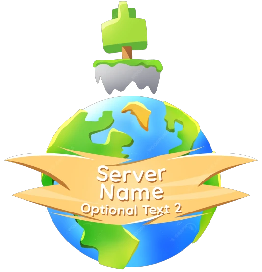 Planet Skyblock Minecraft server logo with the optional second line of text