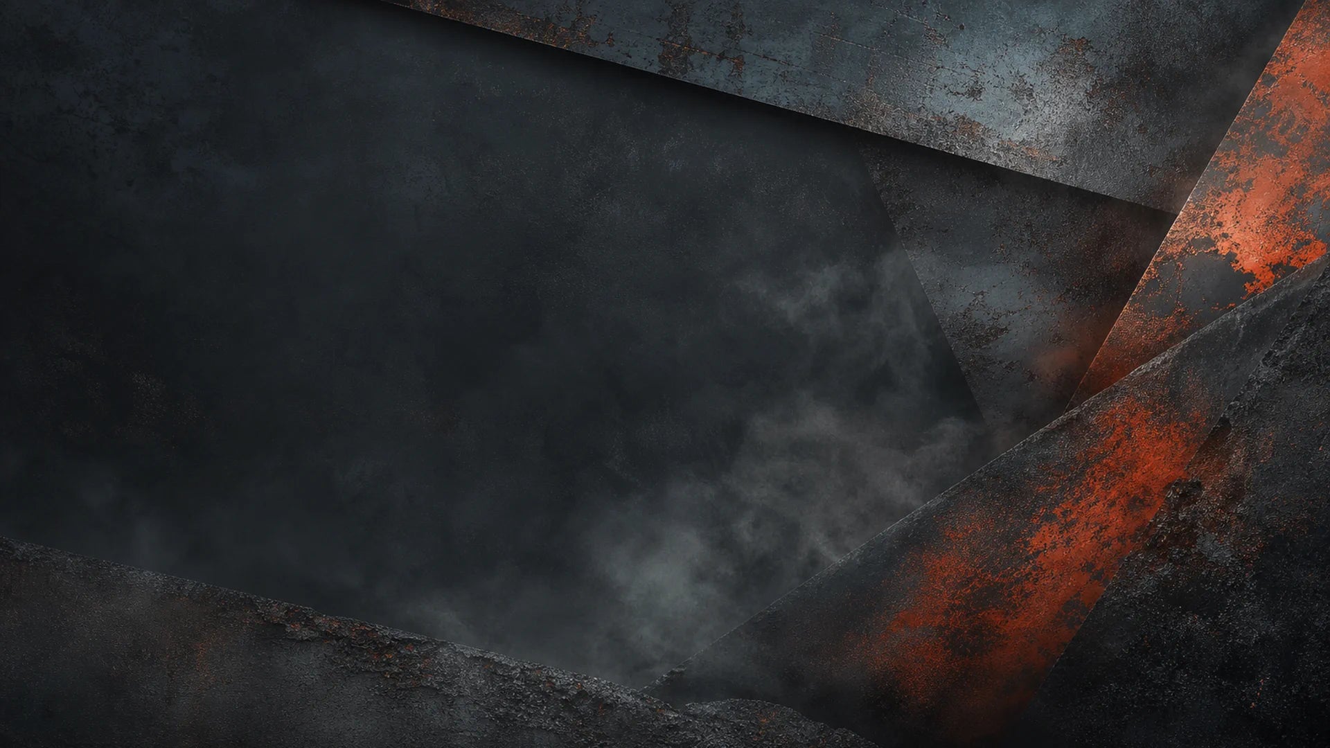 Abstract dark steel and rust-orange background for the Rust Server Banners collection