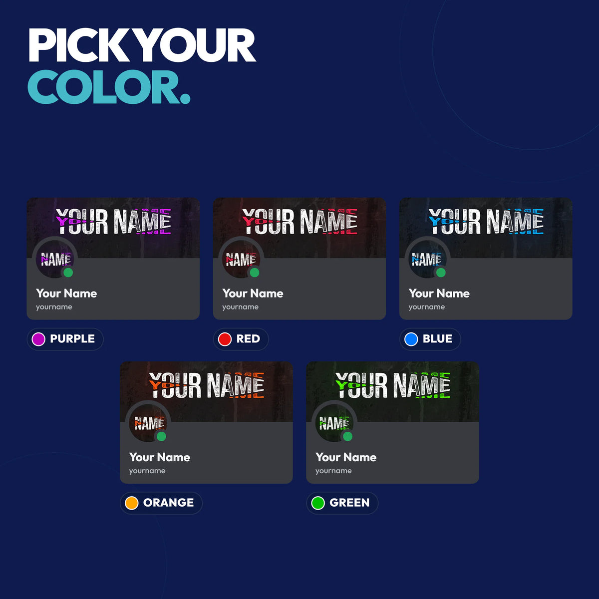Split Discord bundle colors: Purple, Red, Blue, Orange, and Green