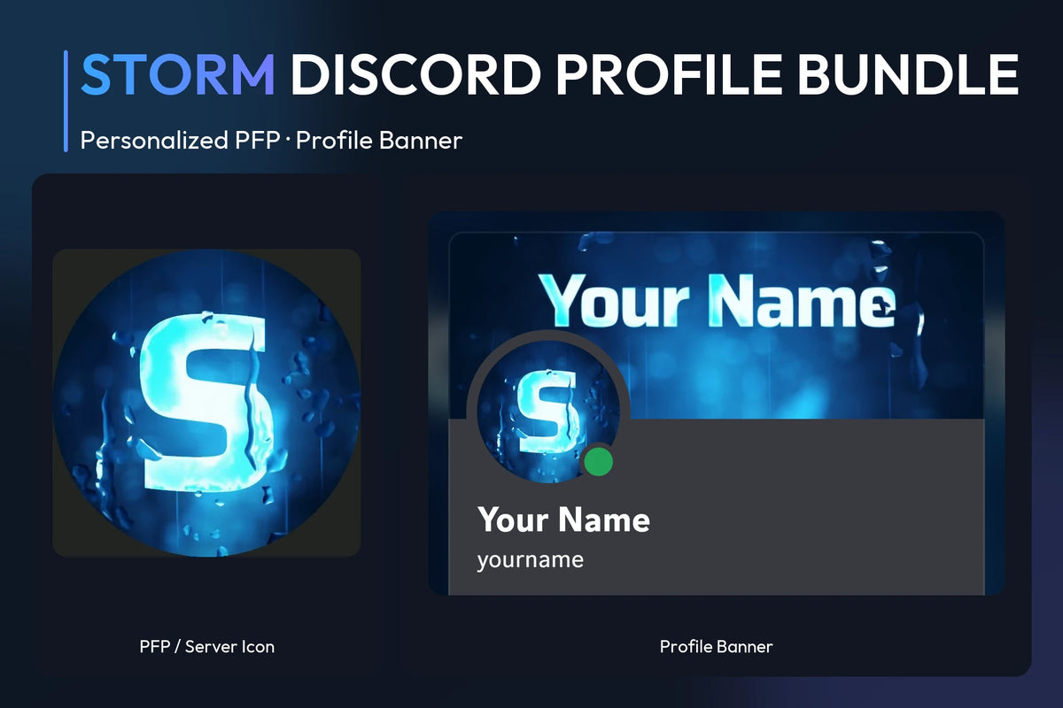 Storm Discord Profile Bundle with matching personalized PFP and server icon and profile banner