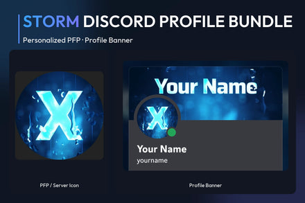 Storm Discord Profile Bundle with matching personalized PFP and server icon and profile banner