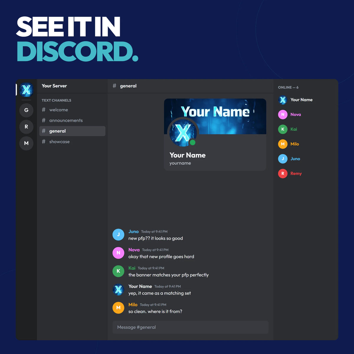 Storm Discord bundle shown in a Discord server with the matching server icon and profile