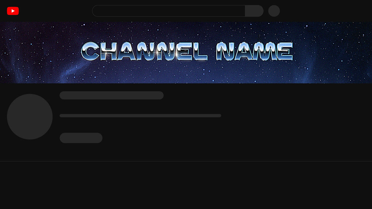 Synthwave YouTube channel banner, shown on a YouTube channel page without the optional second line