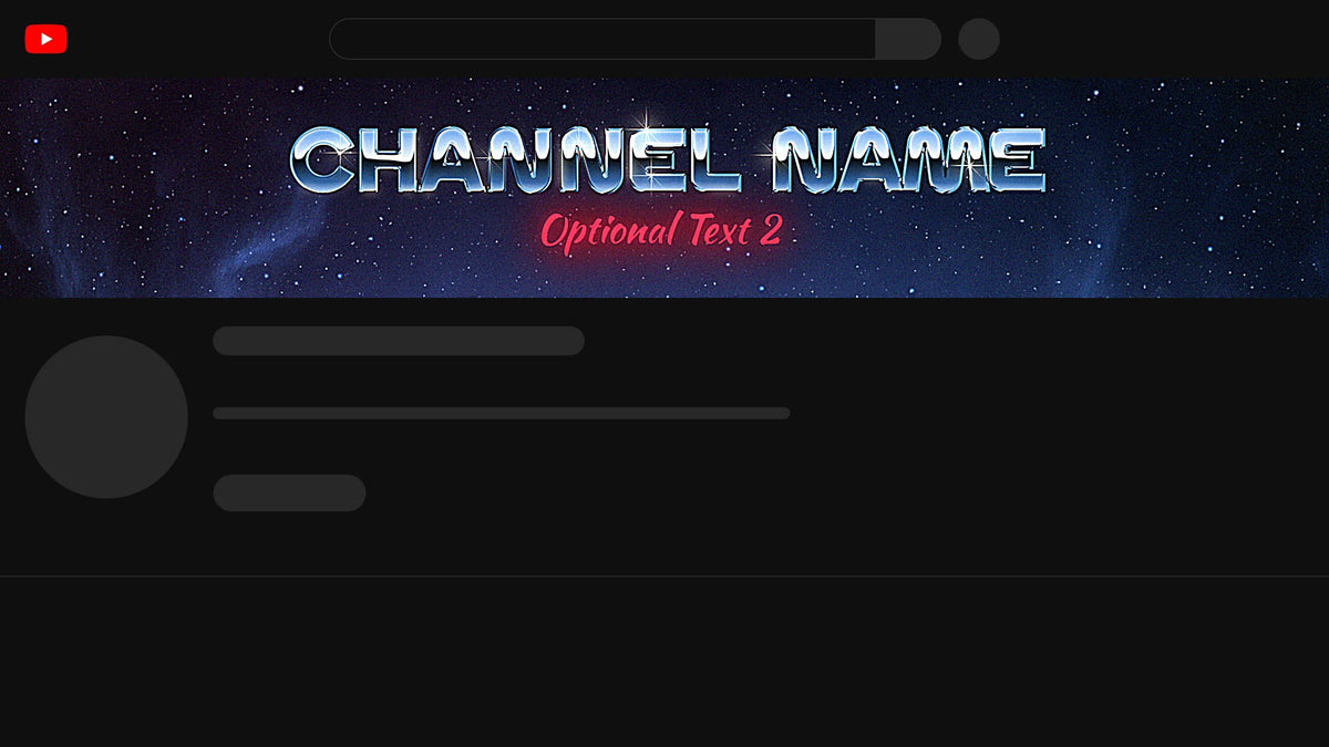 Synthwave YouTube channel banner, shown on a YouTube channel page