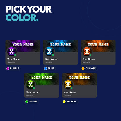 Tenacious Discord bundle colors: Purple, Blue, Orange, Green, and Yellow