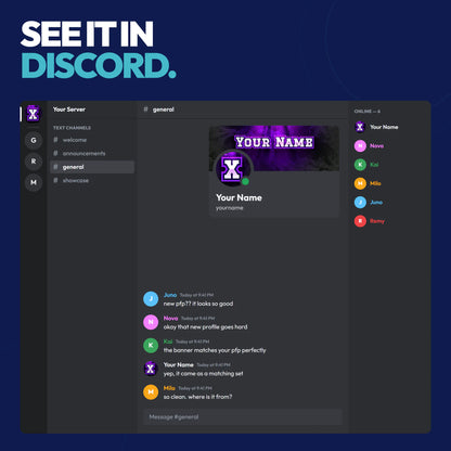 Tenacious Discord bundle shown in a Discord server with the matching server icon and profile