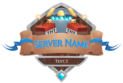 TNT Raiders - Logo de servidor de Minecraft — combinación de colores azul
