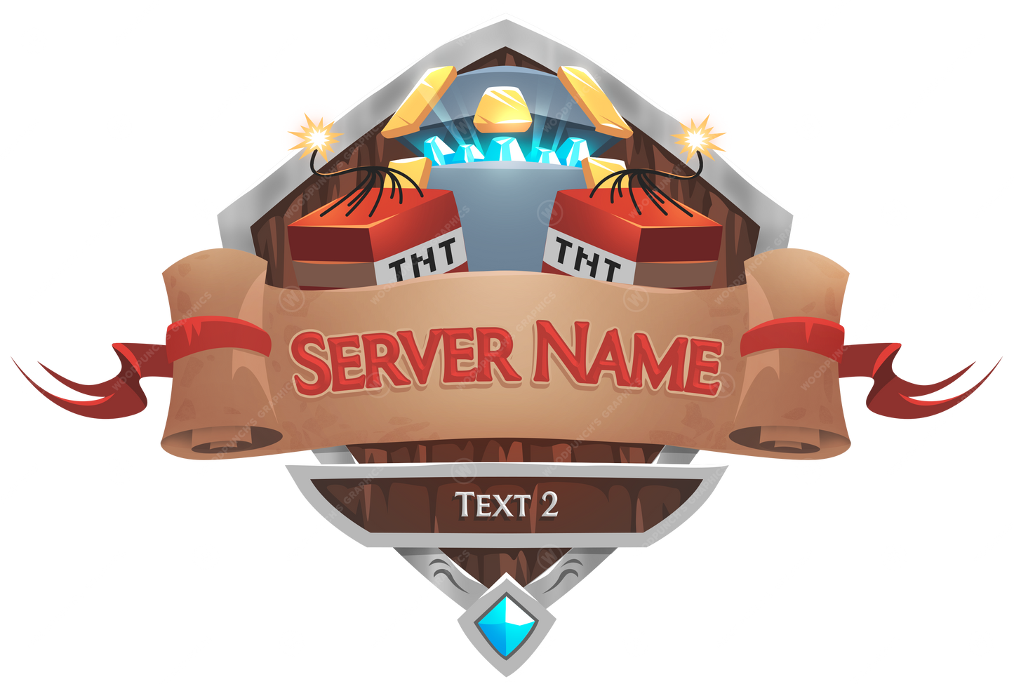 TNT Raiders - Logo de servidor de Minecraft — combinación de colores rojo