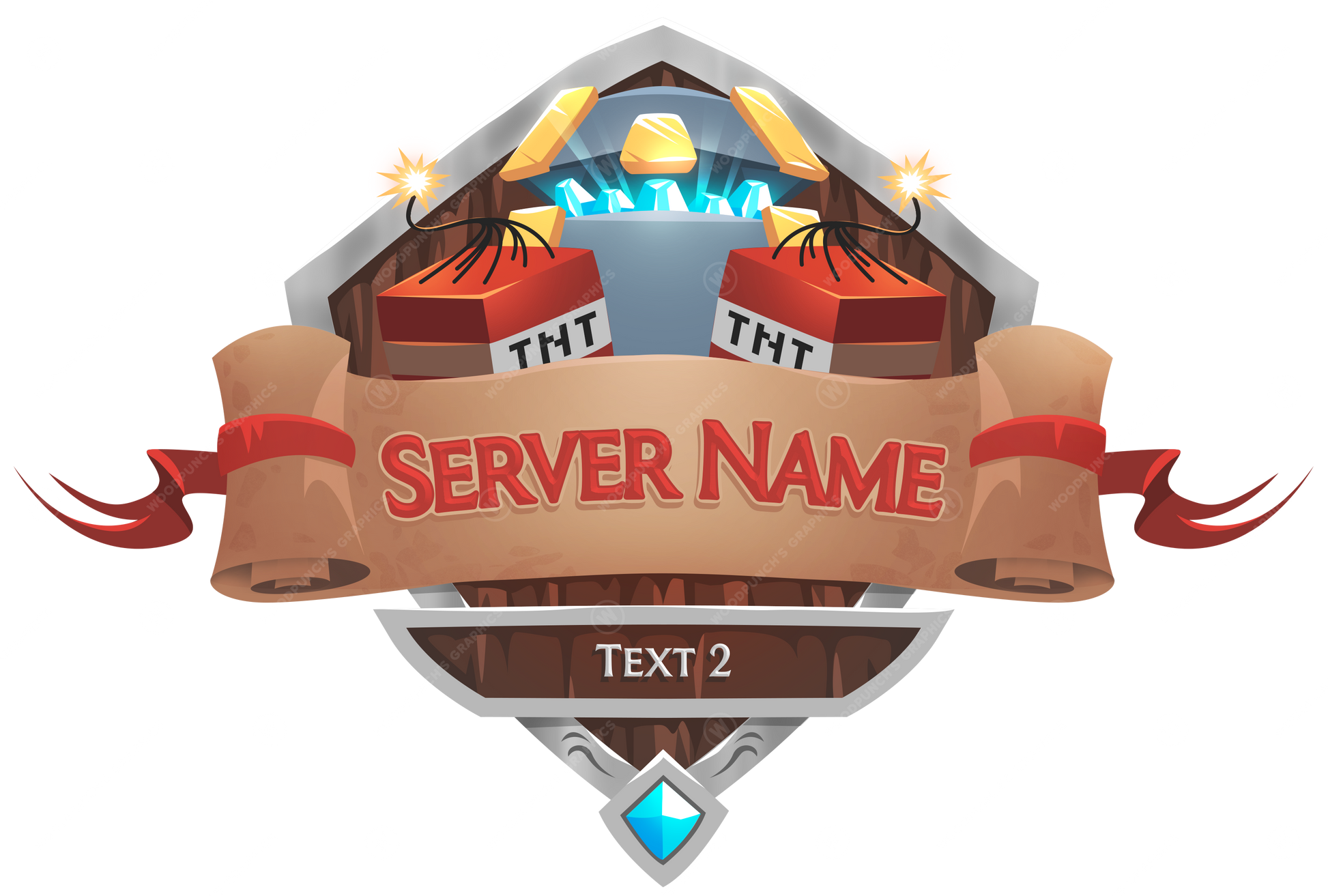 TNT Raiders - Logo de servidor de Minecraft — combinación de colores rojo