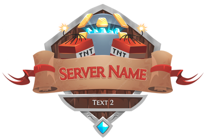 TNT Raiders - Logo de servidor de Minecraft — combinación de colores rojo