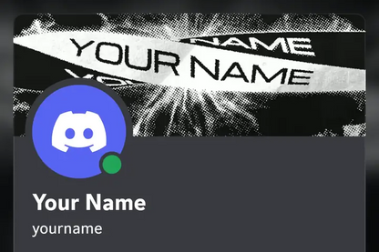 Twisty animated Discord profile banner, black, shown on a Discord profile