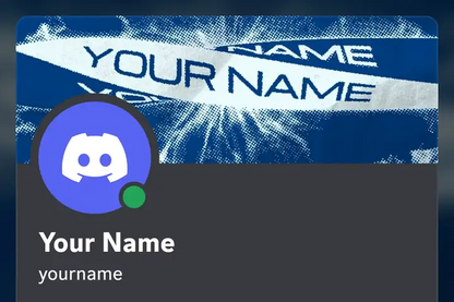 Twisty animated Discord profile banner, blue, shown on a Discord profile