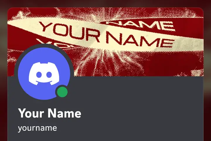 Twisty animated Discord profile banner, red, shown on a Discord profile