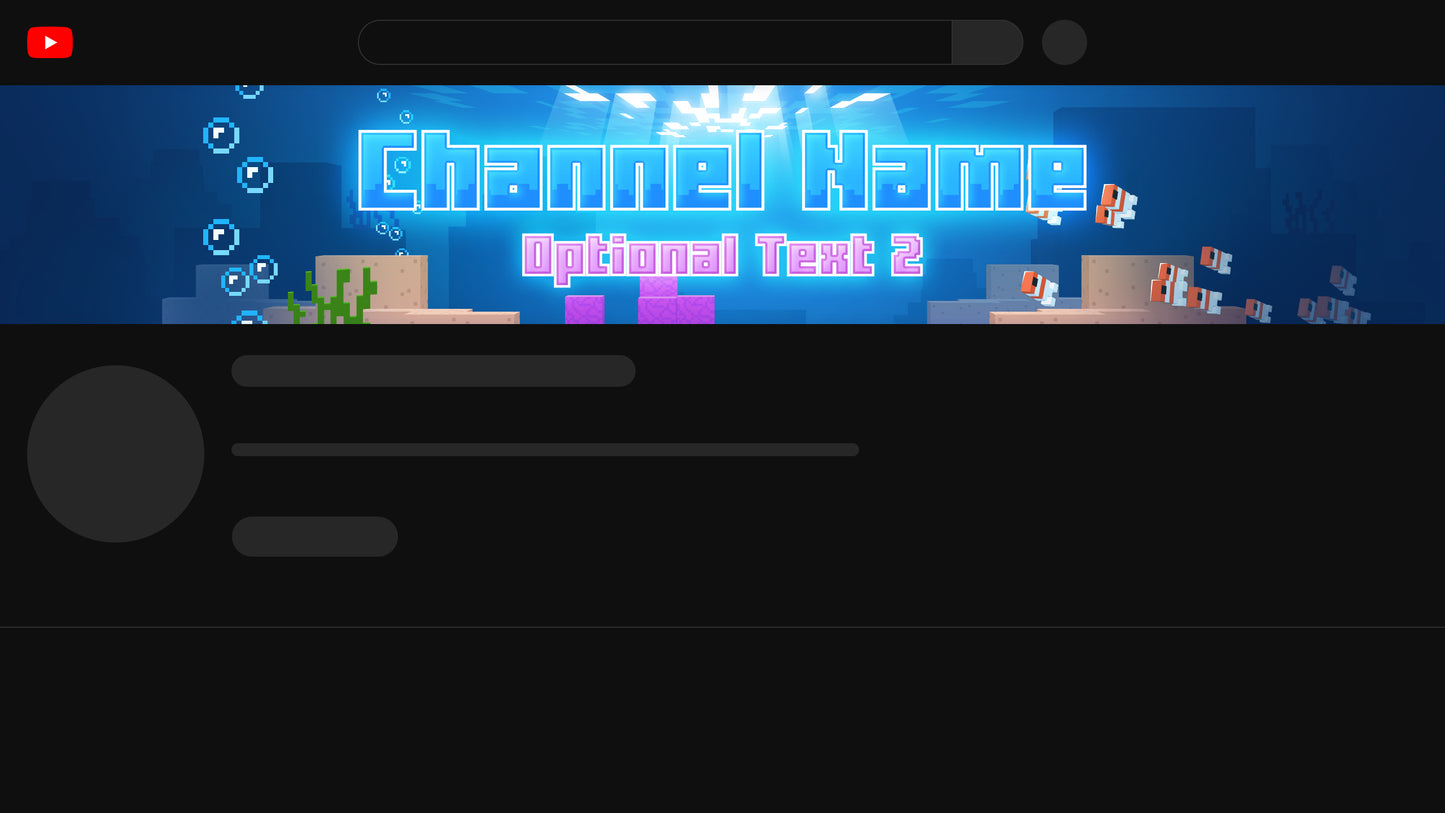 banner de canal de YouTube Minecraft Mundo Submarino