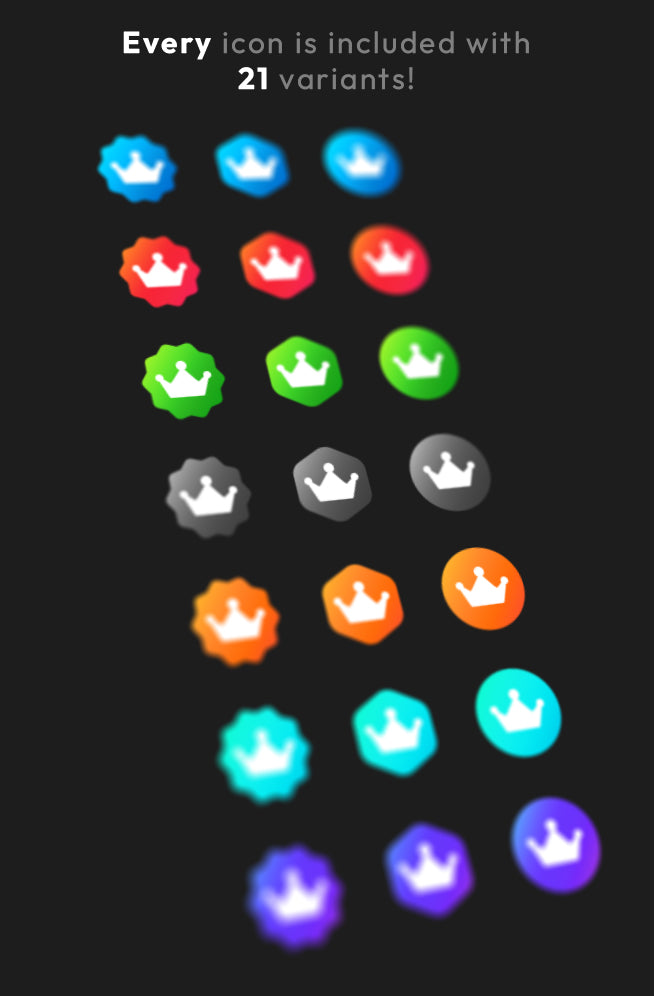 ¡Cada icono de rol tiene 21 variantes!