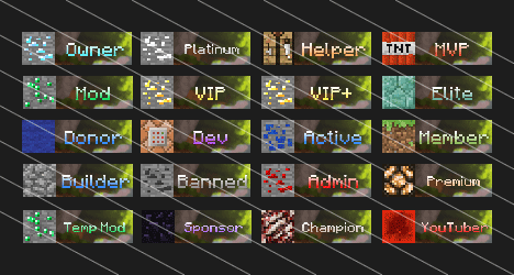 Minecraft Forum Ranks - Block Dust – Woodpunch's Graphics Shop