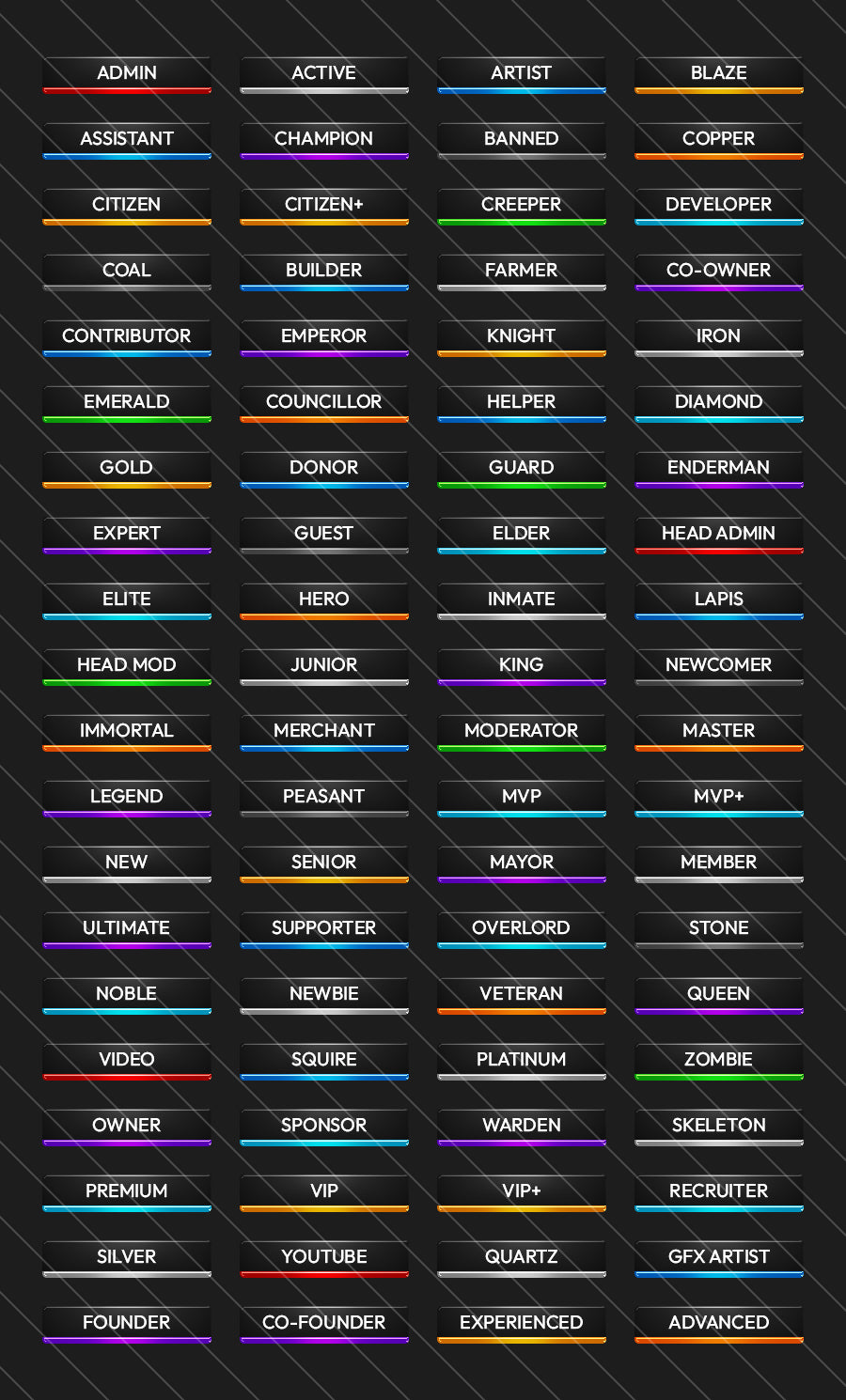 80 Sleek Forum Rank Banners – Woodpunch's Graphics Shop
