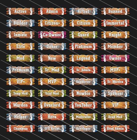 Power Ranks Beautiful Color Ranks Rank Images pack for Forums – Woodpunch's Graphics Shop